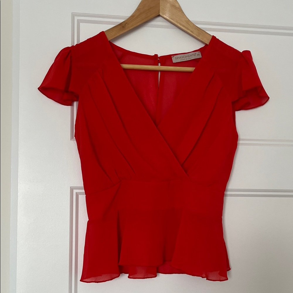 Rinascimento Vibrant Red Blouse